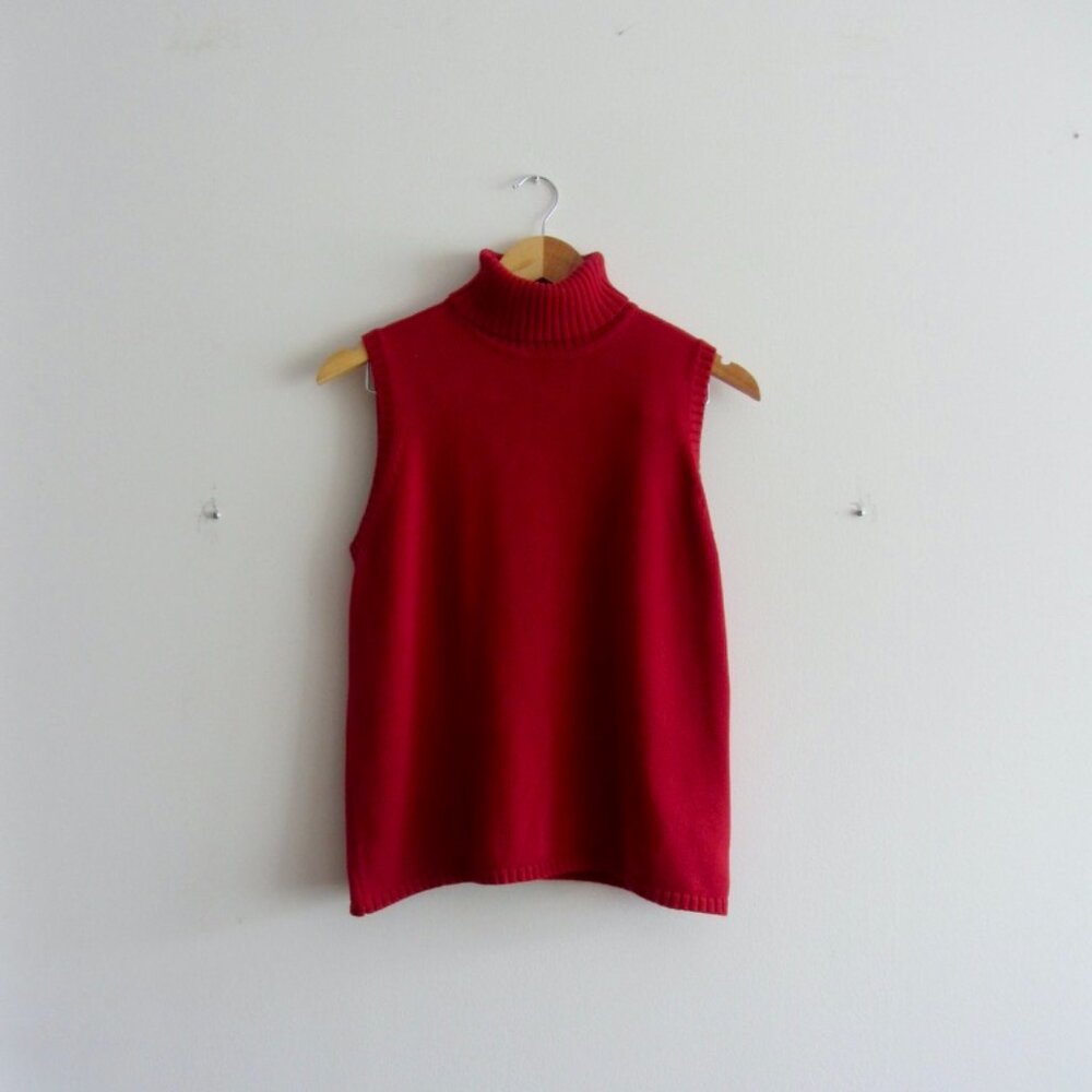 Karen Scott sleeveless red turtleneck sweater ❤️‍🔥